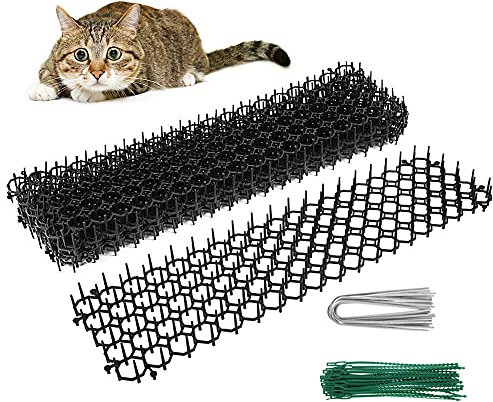 Juego de 6 alfombrillas antigatos con puntas, 49 x 14 cm Pic Anti Gato Repele Alfombra repelente de gato potente gato exterior Alfombra anti perro con Epine, alfombra disuasoria para gato, barrera