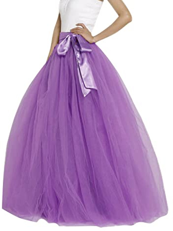 PINTUTU Jupe Longue Tulle Femme Vintage de Danse Tutu Bouffante Adulte pour Mariage Ballet Classique Princesse - Cadeau Femme