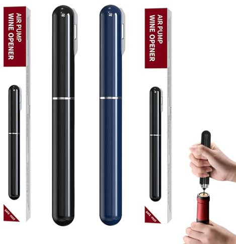 GIONAR 2PCS Tire Bouchon Pompe à Air, 2-en-1 Tire Bouchon avec Coupe-papier Aluminium, Aspect élégant, Facile à Transporter, pour La Maison, Le Restaurant, La Fête, L'extérieur