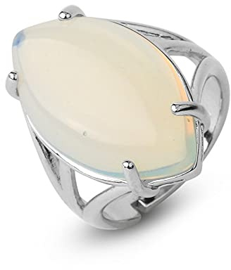 Ringar för RLS, inlagd olivformad naturlig Opal Stone Justerbar Op Knuckle Tail Ring Finger Joint Ring Smycken för Wom Lady RLS Wedding Valtine's Day Ft
