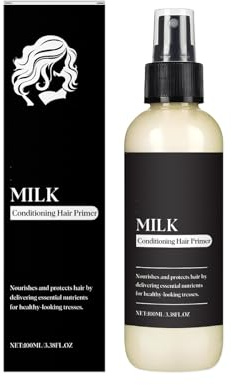 Nutre il primer per capelli di condizionamento del latte, devalentare e idratare i capelli, il controllo crespo con proteine ​​del latte per tutti i tipi di peli, migliorare secco o crespo (1PC)