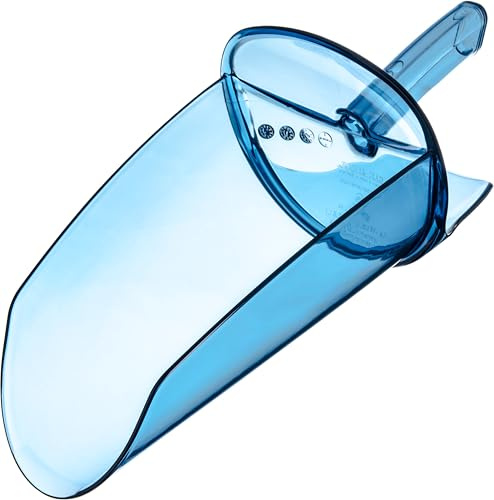 San Jamar Saf-T-Scoop Ice Scoop with Storage Caddy for Kitchens, Restaurants, And Fast Food, Plastic, 64 To 86 Ounces, Blue