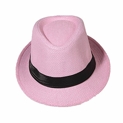 Miobo Chapeau de Paille, Fedora Polyvalent pour Hommes, Femmes et Enfants, Design Trilby, Protection Solaire et Allure de Gangster