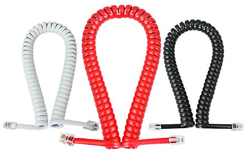 TOOLSTAR Lot de 2 câbles de combiné téléphonique RJ10 RJ9 4P4C Blanc 5 m