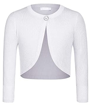 trudge flicka paljetter kofta basic bolero barn glitter långa ärmar axel jacka bolerojacka kort till nattvardsgång klänning dop klänning vit/svart/rosa, Vit 1, 140