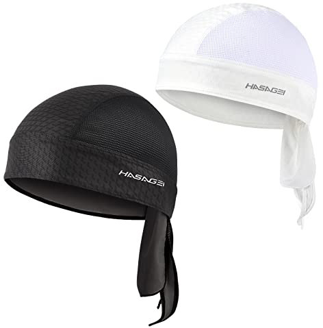 HASAGEI 2 Stück Sport Kopfbedeckung Bandana Cap Kopftuch Herrem Damen Biker Schädel Kappe Fahrradmütze, Schweißableitender Quick Dry Sommer Hat