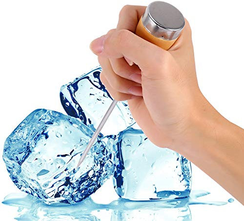 Edelstahl Eispickel - Handgefertigter Eispickel-Zerkleinerer mit Holzgriff, Schneiderspitze, Metallwerkzeug, spitze Klinge zum Stanzen von Löchern für Nägel, Schrauben, Leder oder Bolzen