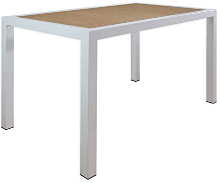 El Herrero Mesa de forja para Salon, Cocina o Jardin. Mesaa de Centro. 120x70 Regulable a Doble Altura. Ideal para Ropa Camilla y para Brasero.Comedor Linea Recta. Nacional (White, Mesa + Tabla)