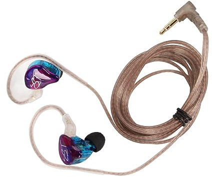 Auriculares KZ ZST con Monitores en la Oreja, Auriculares con Cable de Sonido Estéreo sin Pérdidas, Enchufe de ángulo Recto de 3,5 Mm, Auriculares HiFi 1BA 1DD (Estándar Colorido)