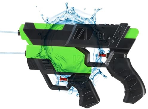 Wasserpistole für Kinder Erwachsene 2er Wasserspritzpistole, Doppeldüse Split Spritz Wasser Pistol Spielzeug, Sommer Schwimmbad Strand Outdoor Spaß Wasserschlacht Spielzeug (Grün)