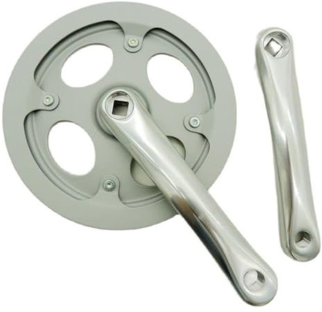 ZHAOYUQI Kurbelgarnitur 44T 160mm Faltenrad Crankset Aluminiumlegierung Kurbel Quadratische Loch Silber Doppel Guard Kettenrad Fahrrad Kurbelgarnitur