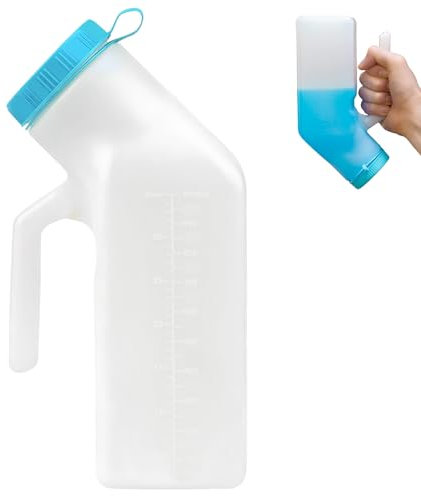 Pizsieat Urinflaschen für Männer 1000 Ml Urinflasche für Männer Bettflasche für Männer Urin Urinflaschen Männlich Tragbares Urinal für Herren Urinflasche mit Deckel für Reisen, Camping