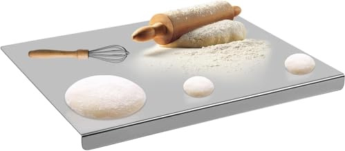 Edelstahl-Schneidebrett 30 x 40cm,Küche Schneidbrettchen,Schweres Schneidebrett zum Kochen, Backen Brot Restaurant zum Kneten, für Fleisch, Gemüse für Küche Bar