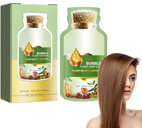 Shampoing Colorant pour Cheveux, Shampooing Teinture Cheveux Naturel Instant Plant Bubble, Shampooing pour Teinture Cheveux à Bulles, pour un Shampooing Facile à Colorier Marron Foncé
