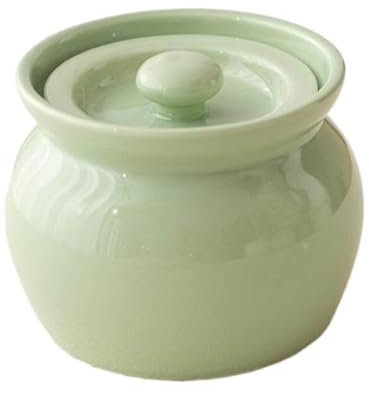 Vnook Ceramic pot, small ceramic casserole, ceramic casserole for home, ceramic casserole dish with lid, multifunctional earthenware pot, suitable for restaurant stews(Green)