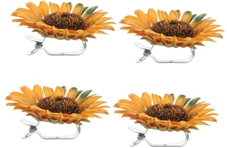 Mobestech 4piezas Clips para Cortinas Diseño De Girasoles Hogar Oficina Decorativas Sin Taladros Accesorios para Cortinas De Ventana