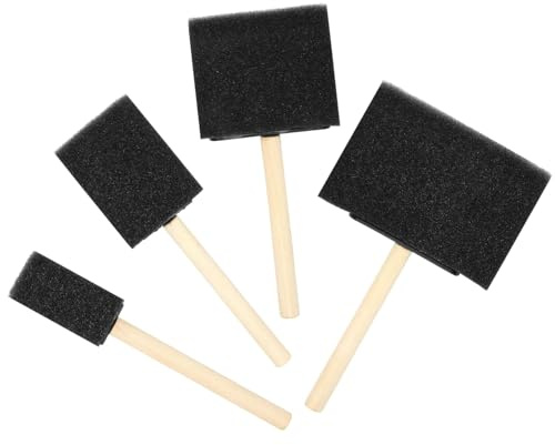 4-Piece Foam Brush Set for Painting, Staining, and Varnishing