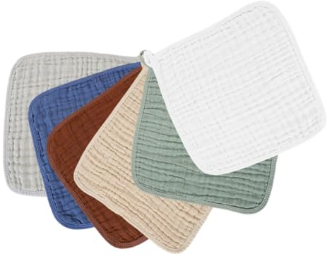 HEMOTON Paños de Muselina para Eructar Bebés Recién Nacidos 6 Piezas, Algodón Puro, Diseño de Seis Pliegues Altamente Absorbentes para Uso Versátil y Cuidado Diario