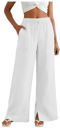 Pantalones De Tela De Verano para Mujer Pantalones De Cintura Elástica para Mujer De Cintura Elástica Apto para Primavera Pantalón De Tela Beige para Mujer para Looks De Negocios Informales