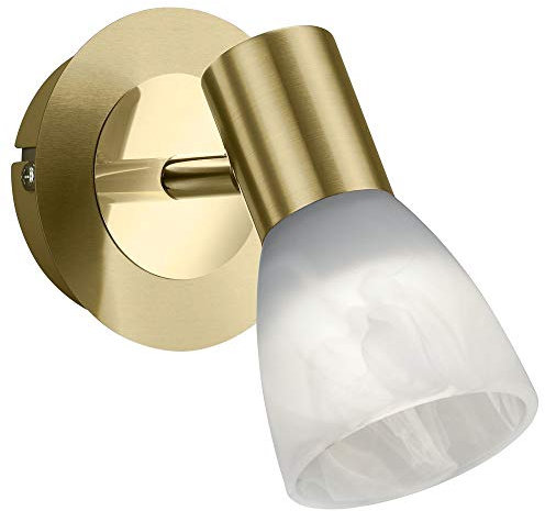 Trio Leuchten LED-Spot Levisto in Messing matt, Glas alabasterfarbig weiß 871010108