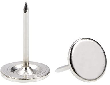 sourcing map 150Stk.Polsternagel 11mmx17mm Flachkopf Möbelnägel Silber