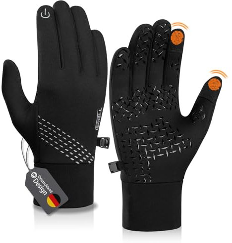 Alaplus Warme Winterhandschuhe für Damen und Herren, Touchscreen, rutschfeste Fahrradhandschuhe, Winddicht, Handschuhe zum Fahren, Radfahren, Skifahren, Arbeiten im Freien