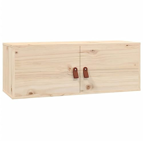 vidaXL Wandschrank, Hängeschrank mit viel Stauraum, Schwebeschrank für Wohnzimmer, TV Schrank Wohnzimmerschrank Holzschrank, Massivholz Kiefer
