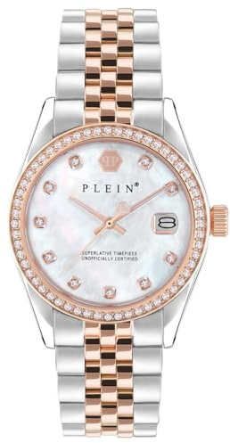 Philipp Plein Armbanduhr für Damen, Analog, Quarz, Date Superlative, 34mm, PWYAA0223