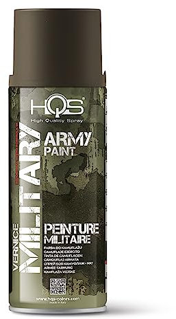 HQS - Bote de pintura mate en aerosol, 400 ml, Army camuflaje militar (gris verde)