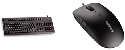 CHERRY G83-6105, Deutsches Layout, QWERTZ Tastatur & MC 2000, kabelgebundene Maus, geeignet für Rechts- und Linkshänder