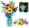 Flowers Set with Vase for Adult Women, Variety of Botanical Collection Bouquet Including Sunflower, Baby's Breath, Rose, Compatible with Lego Flower,1853PCS, 14+
