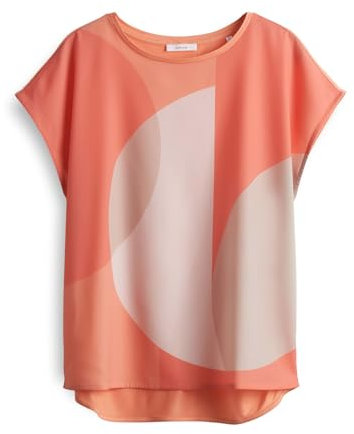 OPUS Damen Kurzarmshirt | Shirt Saloma Print Regular aus Material Mix Pale orange, 40