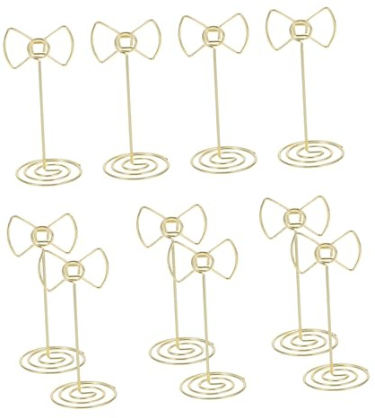 PRETYZOOM Portatarjetas De Visita Lazo 10 Soportes Para Números De Mesa Tarjetas De Lugar Fotos Nombres Menús Letreros Para Bodas Aniversarios Cumpleaños y Fiestas
