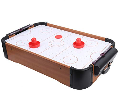 Saluaqui Portable Table Air Hockey -spel med Liten Motor | Desktop Parent-Child Interactive Toy | Kompakt Storlek för små Bord | Inkluderar 2 Puckar och 2 Knappar