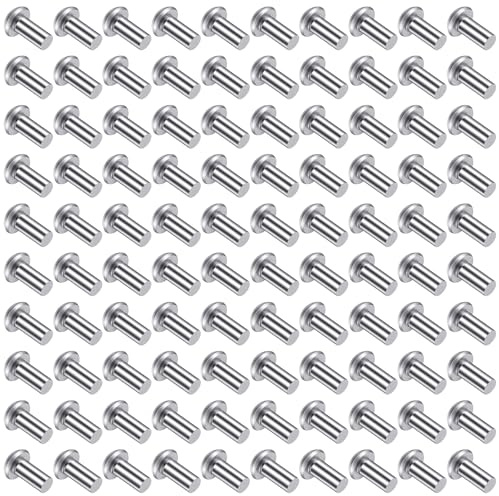 100 Pack Aluminum Boat Rivets 3/16 Diameter X 1/2 Length Solid Round Head Rivets Brazier Head Solid Aluminum Rivet Round/Dome Head Rivet for Repairing Boats Automobile Industry
