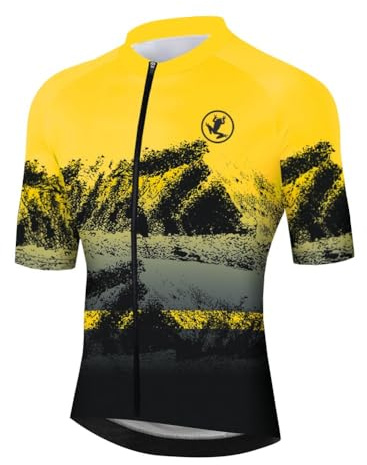 UGLY FROG Cycling Jersey Men Shorts Sleeves Road Bike Jersey Bicycle Tops Shirt, Zipper Pocket, Breathable Quick-Dry PRO Race Fit
