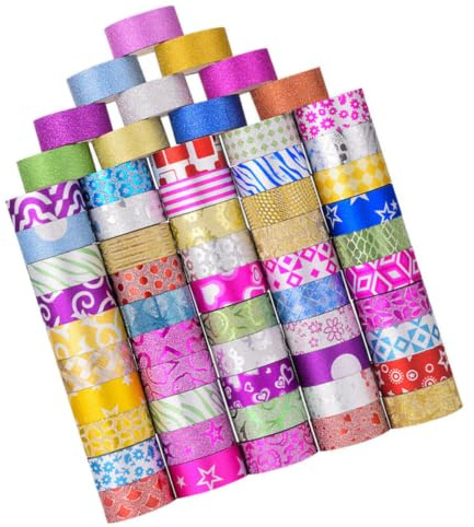 Générique 60rouleaux Ruban Adhésif Décoratif Washi Chic à Pois Papier Pour Scrapbook DIY Boîtes Cadeaux Cartes Carnets