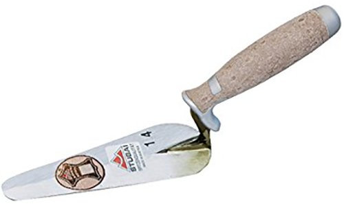 Stubai 431214LE Cazzuola Lingua di Gatto con Cigno, Manico in Pellame, Inox, 140 mm