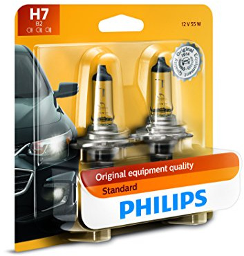Philips Automotive Lighting H7 Standard Halogen Replacement Headlight Bulbs, 2 Pack