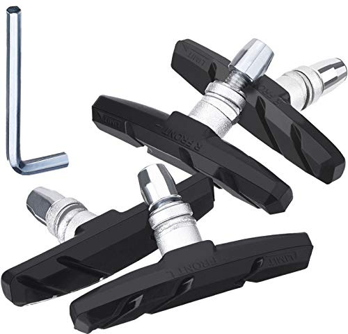 Hotop V Bike Brake Pads with Hex Nuts and Spacers V Bicycle Brake Blocks Set 70 mm (Black)