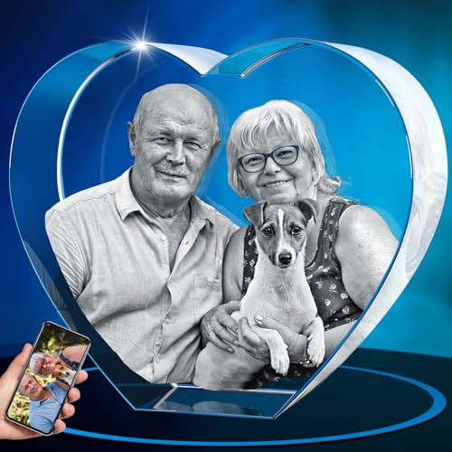 ArtPix 3D Crystal Photo, Personalized Gifts for Women, Wife, Her, Him, Men, Mom, Great Customized Gift With Your Own Photo - Anniversary, Wedding, Birthday - Custom Glass 3D Laser Etched Picture Frame