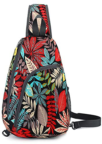 FANDARE Leichte Brusttasche Schultertasche Sporttasche Sling Crossbody Schulter Rucksäcke Umhängetasche Herren Damen Rucksack zum Wandern Radfahren Reisen Multipurpose Tagepacks Rot