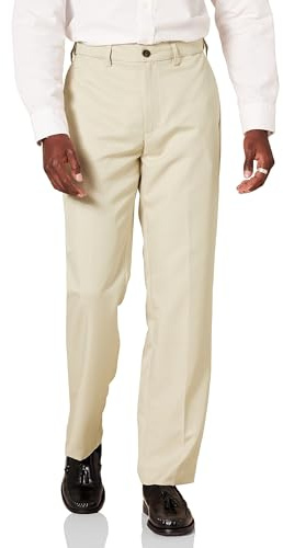 Amazon Essentials Pantalones de Traje de Corte Clásico con Cintura Elástica y sin Pinzas Hombre
