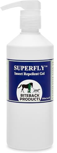 Biteback Products 'Superfly' DEET-Free Fly Repellent Gel – Up to 12hr Defence vs Midges, Mosquitoes, Horseflies & Stable Flies – Icaridin/Picaridin – Suitable for Sensitive Skin Pump, 500ml