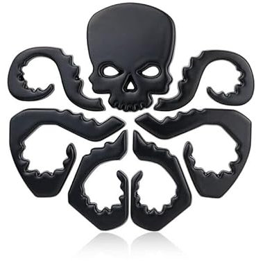 Auto Emblem- Hydra Totenkopf Skull Logo schwarz 3D Metall Motorrad Karosserie Tuning