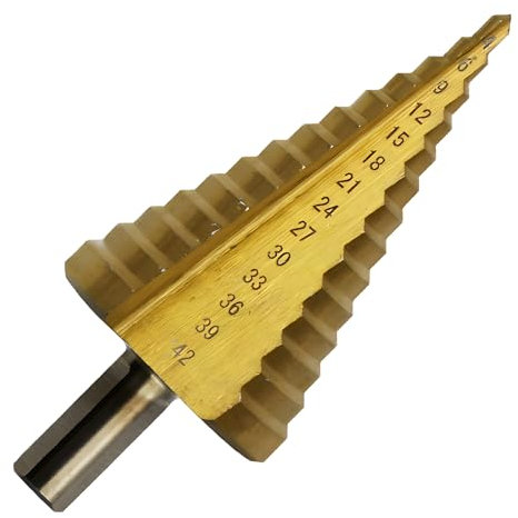 Broca cónica de acero de alta velocidad de 14 niveles para Taladros, 4 – 42 mm/0,16 – 1,65 pulgadas, broca HSS para madera, plástico, metal