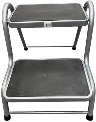 Liberty Leisure Double Metal Caravan Step with Non-Slip Surface - Heavy Duty Folding Step Stool for Motorhome, Campervan, Horse Box and Caravan - Portable, Sturdy, and Safe