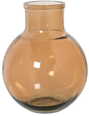 Alexandra House Living Vase aus recyceltem Glas, Braun, Glas, 23 x 23 x 31 cm
