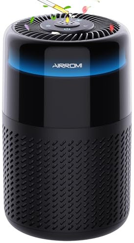 AIRROMI HEPA Air Purifier for Bedroom&Home,Pet Air Purifier for Home Pets,Removes Pet Odor,Cat Litter Smell,Dust,Smoke&Allergies,Quiet Room Air Purifier with Scents,360°Air Cleaner,A2005 Black