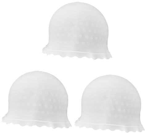 Didiseaon 3 Piezas sombrero para teñir el cabello tapas de mechas reutilizables gorro de tinte gorro de salón gorra de silicona de salón gorro para teñir el cabello gel de sílice